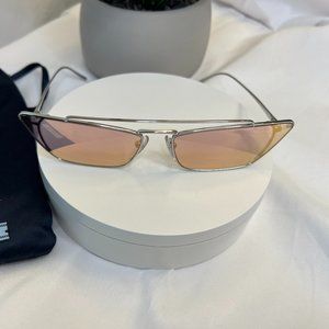 Prada PR64US 1BC338 CATWALK Silver Cateye Sunglasses